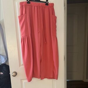 Coral Wide-Leg Pants